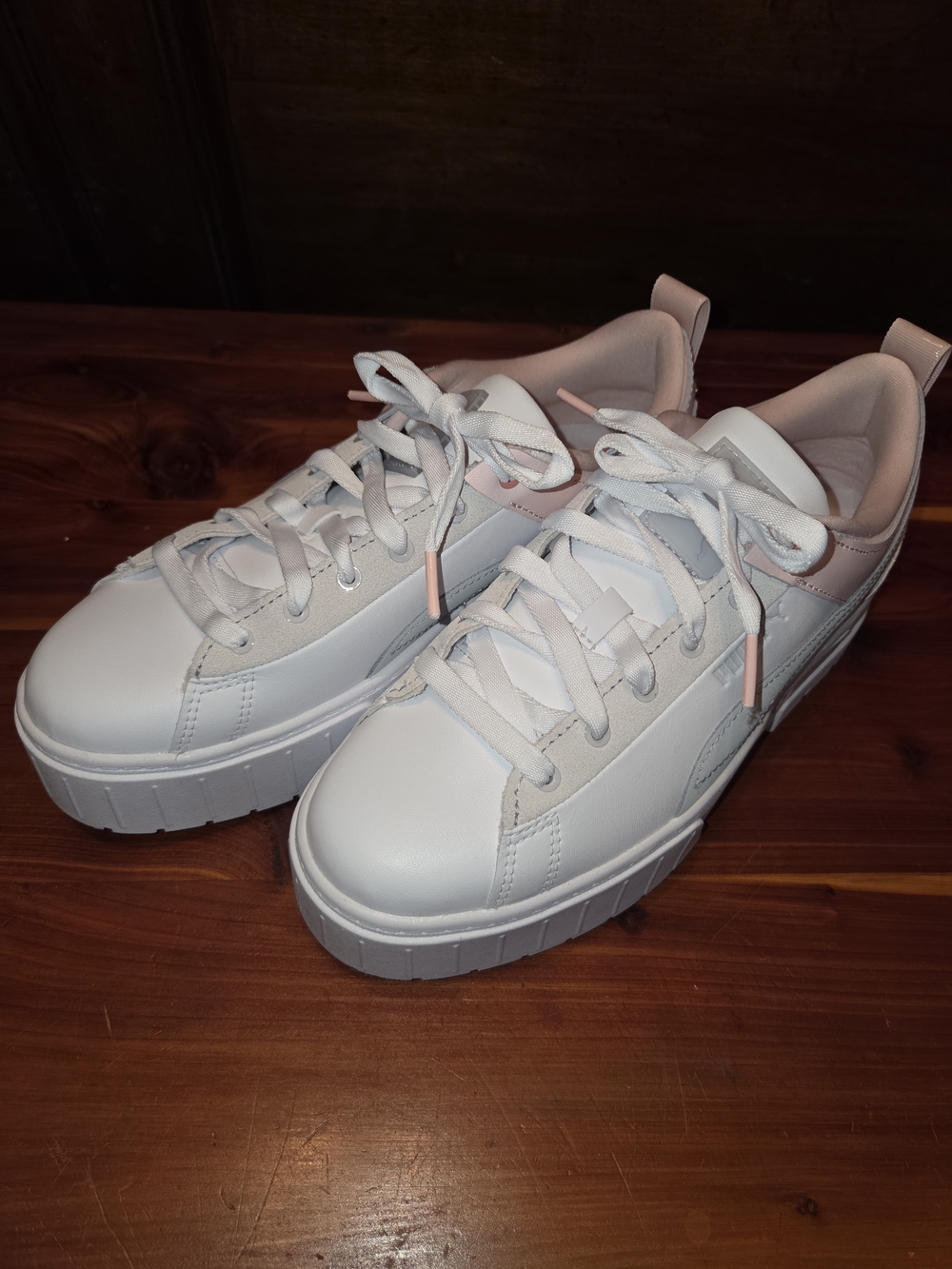 Puma White and Light Pink Women's Sneakers